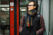 Man with scarf at the S Bahn Berlin