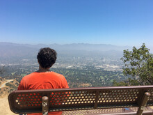 Sweaty Man Looking At San Fernando Valley From Griffith Park
