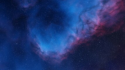 nebula gas cloud in deep outer space, science fiction illustrarion, colorful space background with stars 3d render