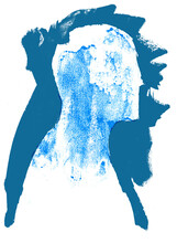 Blue Mans Head Portrait