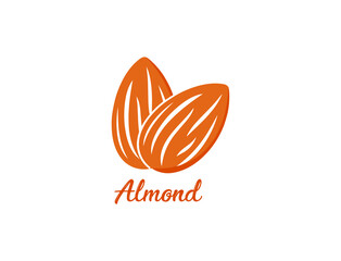 Poster - almond logo vector illustration