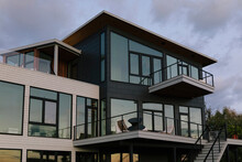 Glass On Modern Home By The Ocean