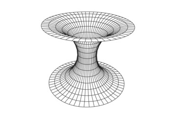 wormhole geometric grid wireframe tunnel flat style design vector illustration. abstract futuristic 