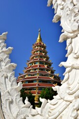 Wat Huai Pla Kung on the hill, Destination of travellers ChiangRai Thailand