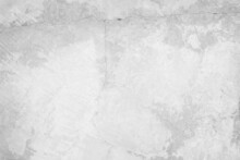 White Concrete Wall Background. Having Grey And Cement Texture Stone, Sand. Wallpaper Pattern Surface Clean Polished. Photo Gray Abstract Loft Construction Antique Old Dirty Grunge Blank To Design.