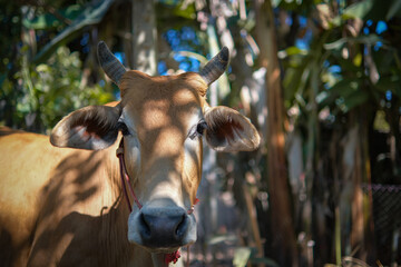 cow in the woods