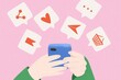 © Gemma can fly/Stocksy - Person online in social media with smart phone
