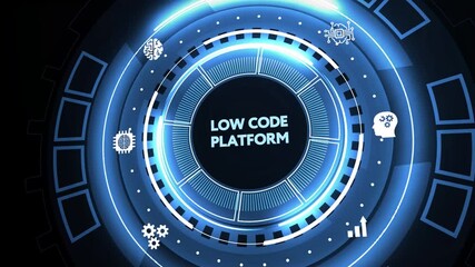 Low Code software development platform technology concept.