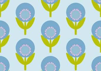  Geometric floral seamless pattern with flower for wallpaper and fabrics and textiles