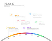 Infographic Company Milestones Arc Curved Thick Line Timeline Template