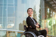 Disabled businesswoman in a wheelchair