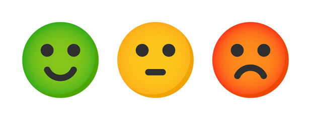 Poster - Feedback emotions icon set. Good, neutral and bad emoji. Level satisfaction concept