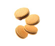 © Anusorn - Sandwich cookies with chocolate fill, 3d illustration for biscuit package design.