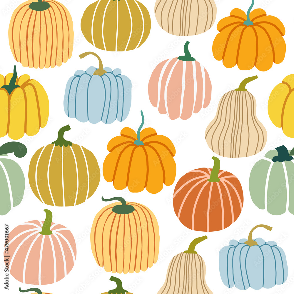 Pumpkin Pattern Abstract Modern abstract pumpkins seamless pattern. Autumn pumpkin Stock Vector ...