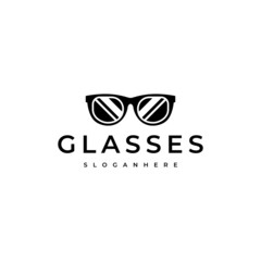 simple eyeglasses logo design vector