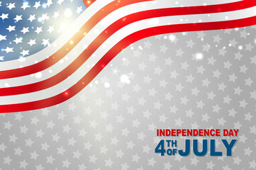 Wall Mural - 4th of july united states national independence day celebration glowing background with american fla