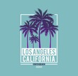 Los Angeles, California beach, typography for t-shirt print , vector illustration