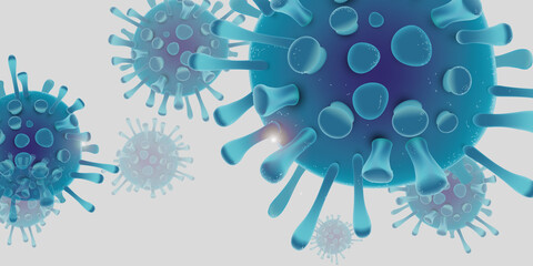 Wall Mural - Covid 19 design banner - coronavirus sars cov 2 - blue design