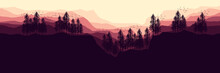 Sunrise Moment Landscape Mountain Scenery Vector Illustration For Pattern Background, Wallpaper, Background Template, And Backdrop Design