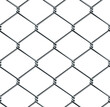 © Rrose Selavy - Vector seamless pattern of iron chain link mesh chicken wire fence protection on white background.