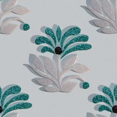 Seamless pattern from colored shiny 3d paper.