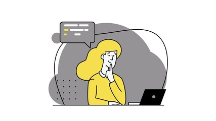 Wall Mural - blonde programmer girl. concept of script coding, programming. a programming language. programmer wo