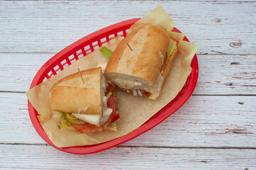 Wall Mural - chicken sandwich with sweet rolls