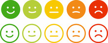 Five Facial Expression Of Feedback Icon. Rating Satisfaction Vector Illustration