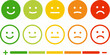 Five facial expression of feedback icon. Rating satisfaction vector illustration