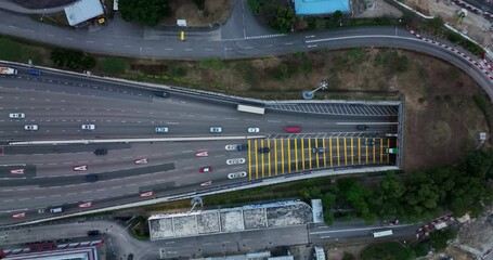 Canvas Print - Top down view of western harbour tunnel