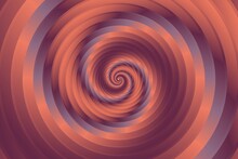 Abstract Brown And Purple Steel Surface Spiral Or Swirl 3d Style Fibonacci Spiral Background. Vector Illustration.