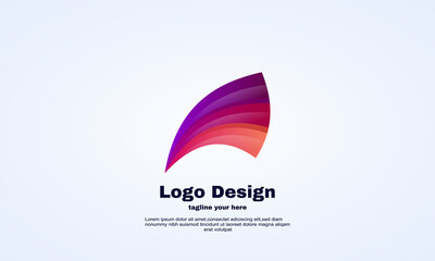 idea abstract airplane wing logo vector illustrator