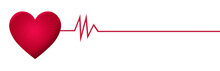 Red Heart With Pulse Line - Illustration