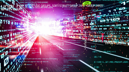 software development, application programming code and tacit computer coding . concept of smart digi
