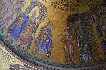  Frescoes on the walls of St. Mark's Basilica. Venice Italy.