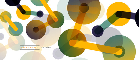 Abstract background. Round dots connected by lines. Trendy techno business template for wallpaper, banner, background or landing