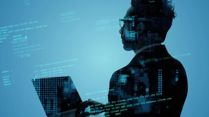 Poster - System engineering concept. Programmer. Data coding.