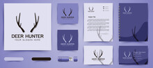 Deer Antlers Logo And Business Branding Template Designs Inspiration Isolated On White Background