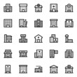 Outline icons for hospital building.