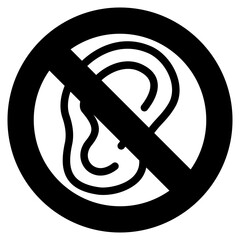 Sticker - deafness glyph icon