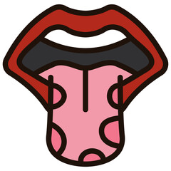 Sticker - glossitis filled outline icon