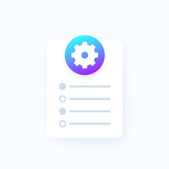 Sticker - maintenance list form, vector design