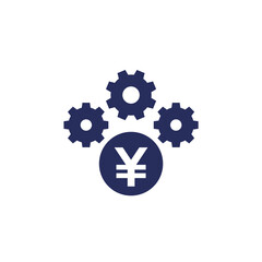 Poster - money management icon with yuan symbol