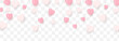 Vector paper hearts png. Valentine's Day, pink and white hearts png. Hearts are falling from the sky. Love, holiday, paper elements.