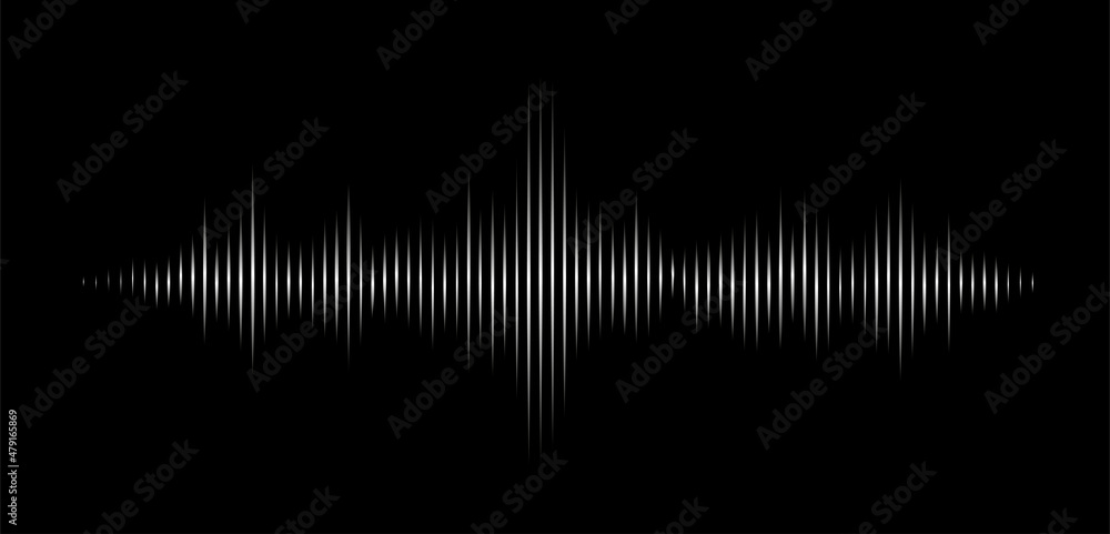 Vector sound wave. Abstract music pulse background. Audio track wave ...