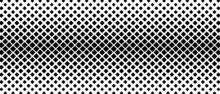 Halftone Abstract Background. Monochrome Texture Made Of Geometric Shapes. Linear Pattern In Mosaic Of Squares. Design Banner, A Poster Website, A Frame For Social Networks. Vector Illustration.