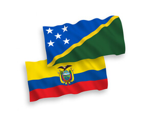 Flags of Solomon Islands and Ecuador on a white background