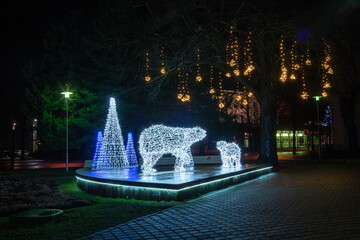 Canvas Print - Views of Pärnu city on Christmas nights