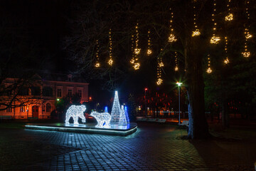 Wall Mural - Views of Pärnu city on Christmas nights