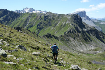 Poster - Abstieg vom Riedkopf im Montafon